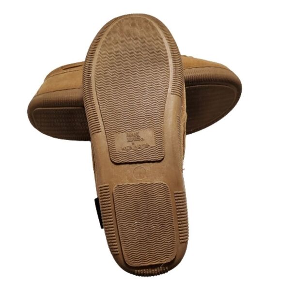 Muk Luks Lined Leather Moccasins  Brown Size 9 - Picture 5 of 10